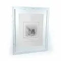 Фоторамка, рамка 40х50 см с паспарту 30х40 см для фотографии, постера, вышивки, мозаики, галерейная, картинный багет, под состаренное дерево, белая GF 6331