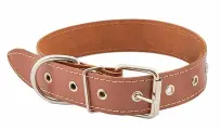 Ошейник для собак кожаный, коричневый HOMEPET 30 мм 41-53 см
