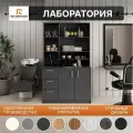Лаборатория для салона красоты, шкаф с полками, с дверцами и ящиками Антрацит 120х200х60 / bb