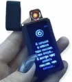 Электронная сенсорная Usb зажигалка, с экраном. Зажигалка с подсветкой.с гравировкой: и сегодня я люблю тебя сильнее.... Подарок мужчине, сувенир