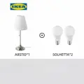 IKEA арстид минималистская винтажная настольная лампа, Серебро