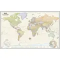 АГТ Геоцентр Политическая карта мира в английском стиле/ размер 160х102/на рейках