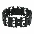 Многофункциональный браслет для выживания на открытом воздухе из нержавеющей стали 29 в 1, портативный, черный, регулируемый, в стиле панк