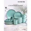 Набор столовый керамический DOMENIK DAILY бирюзовый на 4 персоны (16 предметов)