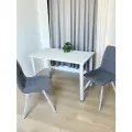 Стол обеденный/ цвет Белый, 110*60 см. Ножки белые.