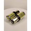 Белые P21/5W LED 2-контактные 12-24V лампы (P21/5W 1157 BAY15D) 144SMD 3014 для автомобилей мототехники грузовиков, 2шт