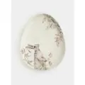 Блюдо, 25х20 см, керамика, овальное, белое, Кролик с цветами, Flower Rabbit