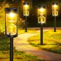 Комплект садовых светильников уличных для дорожек на солнечных батареях, песочные часы, 48*8 см, 2 шт