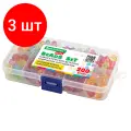 Комплект 3 шт, Набор BEADS SET для творчества, рукоделия, и созукрашений, 200 бусин, 10 видов, прозрачные, нить, BRAUBERG KIDS, 664694