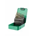 Набор сверл по металлу резолюкс в металлическом кейсе Р6М5К5 19 шт. 1-10х0.5 мм