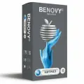 Перчатки одноразовые нитриловые смотровые Benovy Nitrile Chlorinated, размер M, голубые, 50 пар в упаковке, 10 уп.