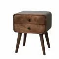 Тумбочка прикроватная из массива, альрик браун, коричневая, на ножках, для спальни