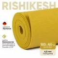 Коврик для йоги Yogastuff Ришикеш горчичный 183*60 см, прочный, нескользящий
