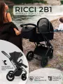 Коляска 2 в 1 для новорожденных Sweet Baby Ricci Black (Air) с надувными колесами