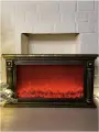 Камин электрический декоративный встраиваемый интерьерный прямоугольный, бронзовый