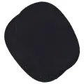 5216 Заплатка из замши овал средний, 10*14 см, с перфорацией, с тупыми краями, 100% кожа (20 черный), 2 шт