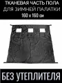 Тканевая часть пола 160х160см, для зимней палатки Куб, с 3 отверстиями для лунок, оксфорд 210, без утеплителя