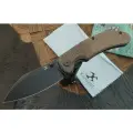 Складной нож Kansept Knives Nesstreet, сталь CPM S35VN, рукоять коричневая микарта