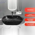Раковина Ceruttispa CR8217MMB накладная, мрамор матовый черный, прямоугольная 500х395х145