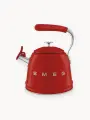 Чайник со свистком SMEG (аналог 100%) CKLW2001RD, красный, стиль 50-х г. г, объем 2.3 л, нерж. сталь, совместим с любой плитой