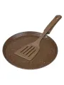 Сковорода блинная 30 см коричневая с пластиковой лопаткой