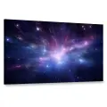 Картина на холсте интерьерная 100х60 см, цифровое произведение иск, звездное небо, фиолетовые и синие оттенк, аметист