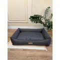 Лежанка Pets Parking L (96x67см), для животных, съёмный чехол, рогожка , гипоаллергенный наполнитель, темно-серый.