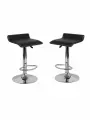 Барный стул Волна, комплект из 2 шт черного цвета Эколайн, с подножкой