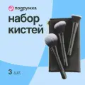 Набор кистей для макияжа лица DECO. в чехле 3 шт
