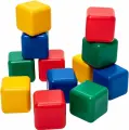 Кубики детские цветные, пластиковые, набор из 12 штук, учим цвета, размер 12х12 см, для малышей от 1 года