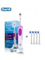 Электрическая зубная щетка Oral-B D12, с 4 сменными насадками и таймером, фиолетовая