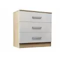 Комод для одежды и хранения вещей Адель узкий, с ящиками, 82х41х80 см, Дуб вотан / Белый гладкий