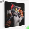 Картина Том и Джерри / The Tom and Jerry, 35х35 см, холст с печатью на подрамнике, интерьерная, Постер Плакат