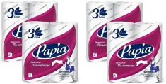 Полотенца бумажные Papia 3сл 2рулона * 4упаковки