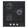 Газовая варочная панель HOMSAIR HGG433TGCBK, 3 конфорки, закаленное стекло, черный