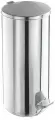 Урна для мусора с педалью 50 литров, усиленное, кольцо под мешок, хром, нержавеющая сталь, титан