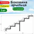 Крыльцо к дому 6 ступеней - Боковина 3 шт.