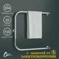 Полотенцесушитель Водяной Onix, модель Best Turn Chrome Right 600x600, П-образный, Хром, полный комплект, с защитой от электрокоррозии