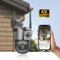 Камера безопасности, V380Pro,2 объектива,5МП, для дома и улицы, датчик движения, ночная съемка, поворотная