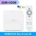 Смарт ТВ Приставка HOMATICS Box R Lite 4K 2/32ГБ Amlogic S905Y4 Androidtv 12 Поддержка Dolby Atmos 4K AV1 H.265 2.4&5G 2T2R Wifi BT5.0 Сертифицировано Google и Netflix Медиаплеер Androidtv Box