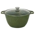 Кастрюля Kukmara Trendy style (Malachite) 3л с антипригарным покрытием, со стеклянной крышкой