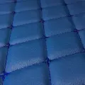 Стеганая Экокожа Dakota без клеевого слоя - Синий Ромб - Синяя нитка (400х140см) Простроченная - Прошитая экокожа + поролон 5мм + спанбонд.
