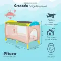 Манеж детский, кроватка Pituso Granada, 2 в 1, двухуровневая складная с лазом на молнии, разноцветный