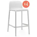 Комплект из 4-х полубарных стульев NARDI Faro Mini, цвет белый, со спинкой, всепогодные