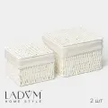 Набор интерьерных корзин ручной работы с крышкой LaDоm, 2 шт, размер: 20×20×15 см, 25×25×18 см