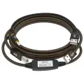 GCR Кабель активный 10.0m USB 2.0, AM/BM, черно-прозрачный, с усилителем сигнала, разъём для доп. питания, 24/22 AWG
