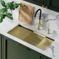 Кухонная мойка Lemark TABAGA 820 прямоугольная из нержавеющей стали цвет: Светлое золото