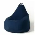 Мир Пуффов Кресло-мешок «Груша» размер- XXXXL, Велюр синий, с ручкой для переноски