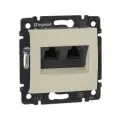 Legrand Valena Крем Розетка комп(RJ45) 2-ая 5 кат. крепление винт с лапками, 774131, 6 шт.