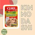 Паучи Inaba Ciao Kinnodashi для любых кошек, тунец Магуро, тунец Кацуо и сёмга 24шт х 60 г